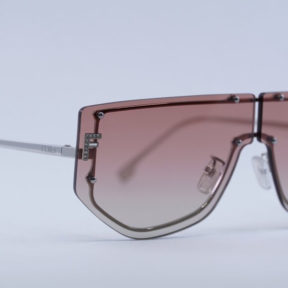 🕶️ New Fendi FE40096U 16T Sunglasses - Palladium Frame, Bordeaux Lenses - Picture 4 of 12